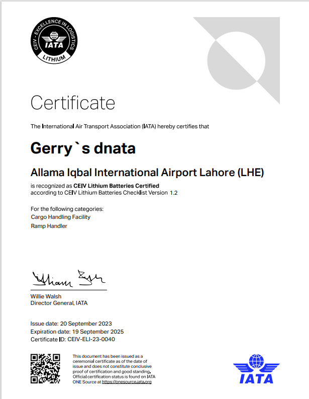 Cargo Certification 1